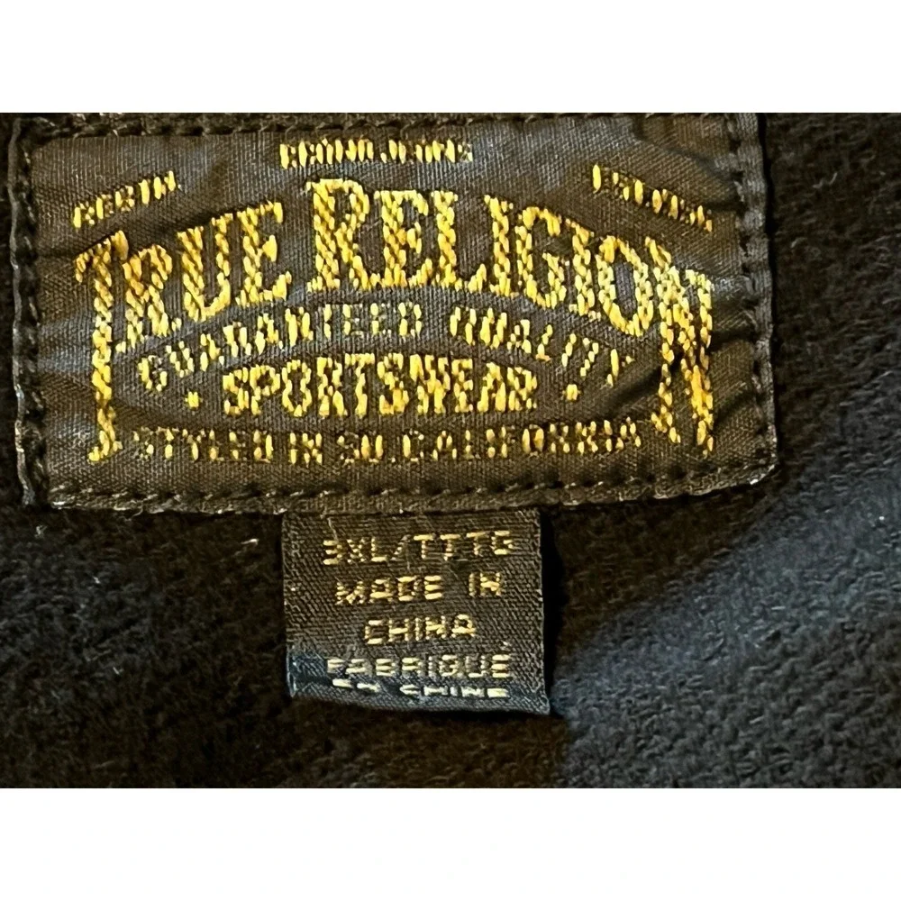 New! TRUE RELIGION‎ MEN'S RUNNER ZIP JACKET Size 3XL  XXXL Black NWT Retail $228